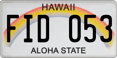 HI license plate FID053
