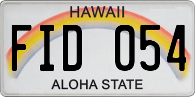 HI license plate FID054