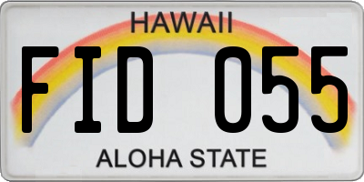 HI license plate FID055