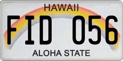 HI license plate FID056