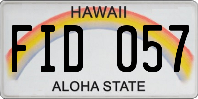 HI license plate FID057