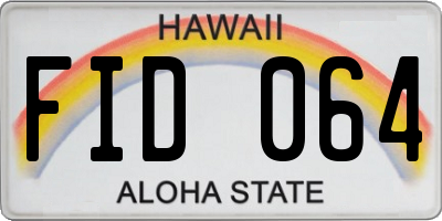 HI license plate FID064