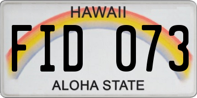 HI license plate FID073