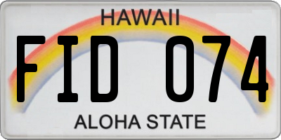 HI license plate FID074