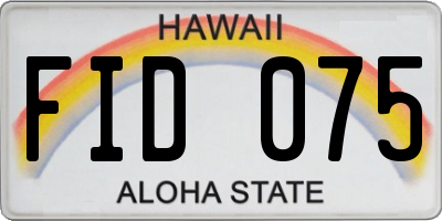 HI license plate FID075