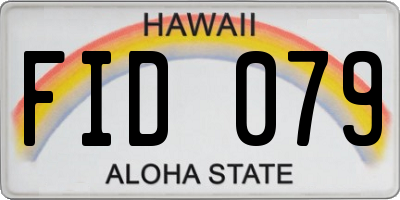 HI license plate FID079