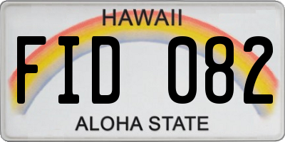 HI license plate FID082