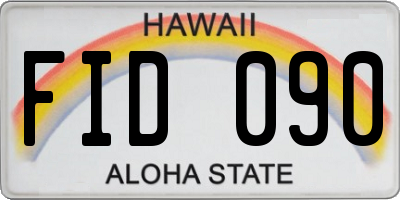 HI license plate FID090