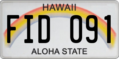 HI license plate FID091