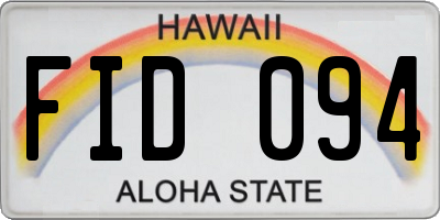 HI license plate FID094