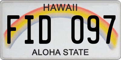 HI license plate FID097