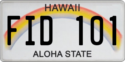 HI license plate FID101