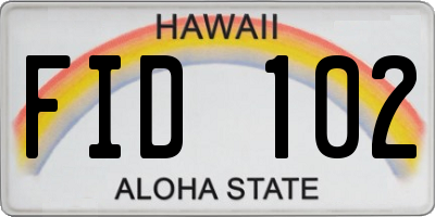 HI license plate FID102