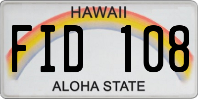 HI license plate FID108