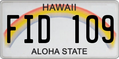 HI license plate FID109