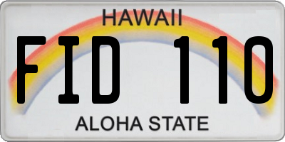 HI license plate FID110