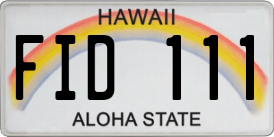 HI license plate FID111