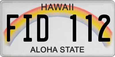 HI license plate FID112