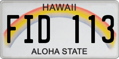 HI license plate FID113