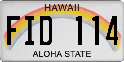 HI license plate FID114
