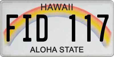 HI license plate FID117
