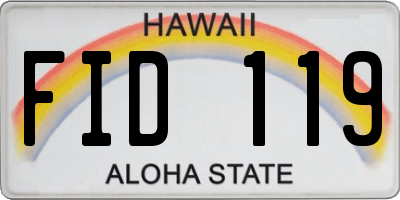 HI license plate FID119