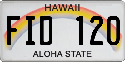 HI license plate FID120