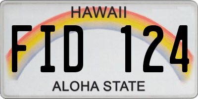 HI license plate FID124