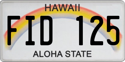 HI license plate FID125