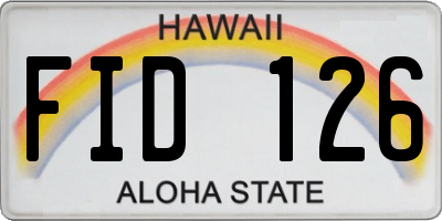 HI license plate FID126