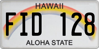 HI license plate FID128