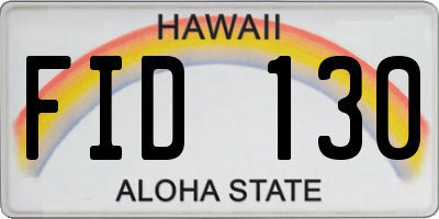 HI license plate FID130