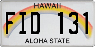 HI license plate FID131