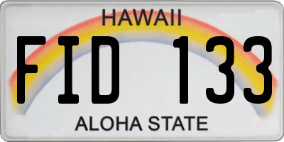 HI license plate FID133