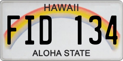 HI license plate FID134