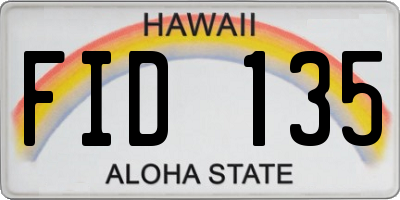 HI license plate FID135