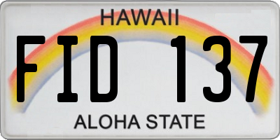 HI license plate FID137