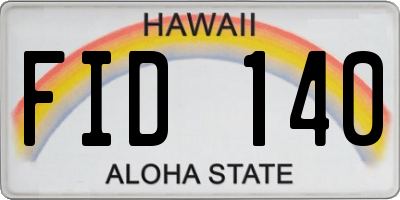 HI license plate FID140