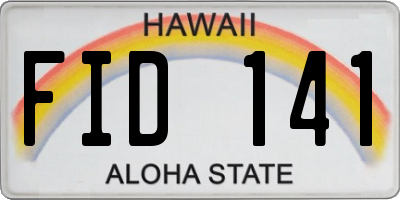 HI license plate FID141