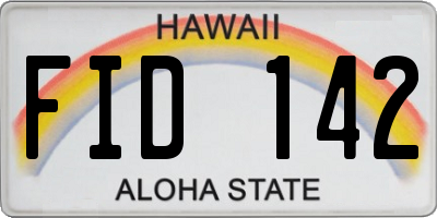 HI license plate FID142