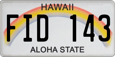 HI license plate FID143