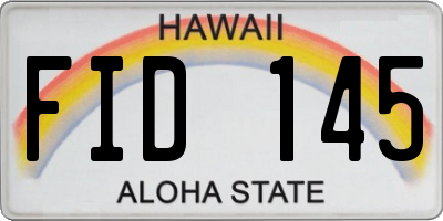 HI license plate FID145