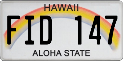 HI license plate FID147