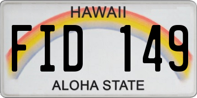 HI license plate FID149