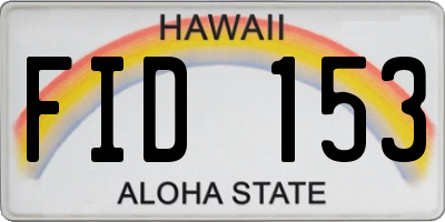 HI license plate FID153
