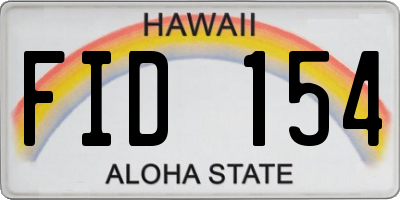 HI license plate FID154
