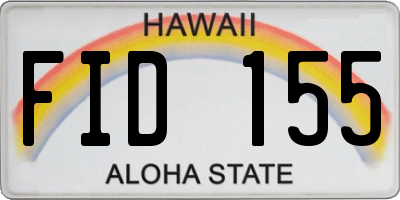 HI license plate FID155