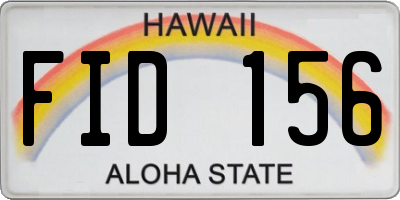 HI license plate FID156