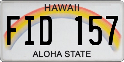 HI license plate FID157