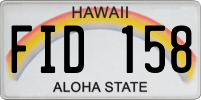 HI license plate FID158